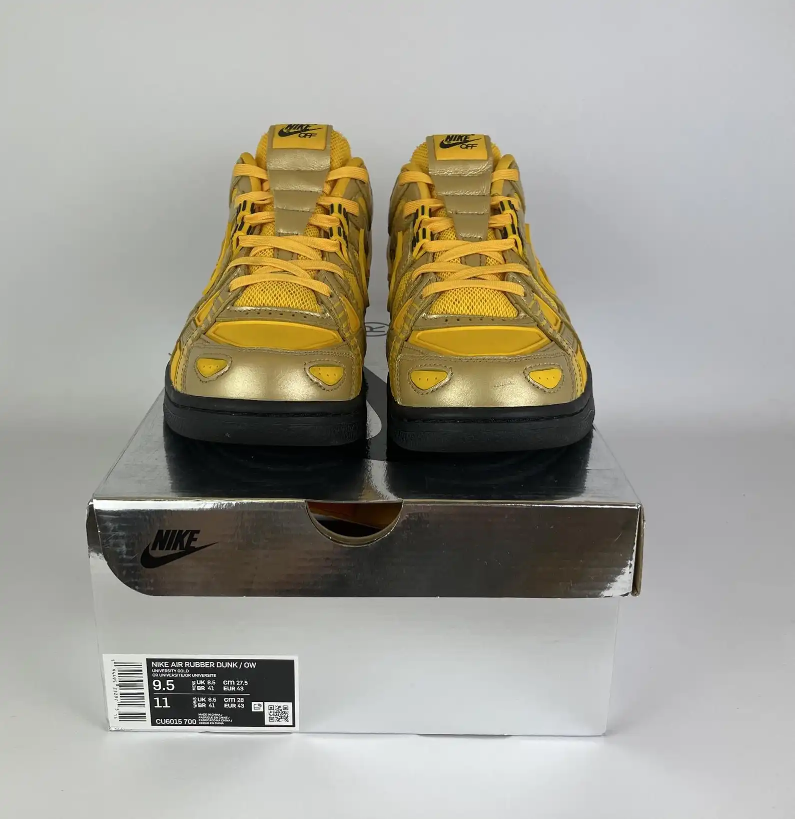 Nike Air Rubber Dunk Off-White University Gold UK8.5