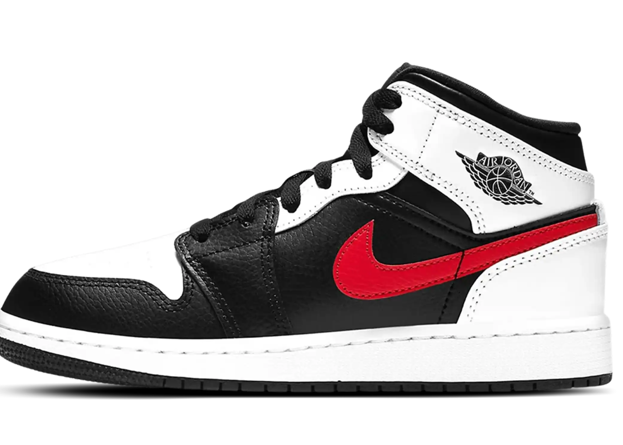 Jordan 1 Mid White Black Chile Red GS