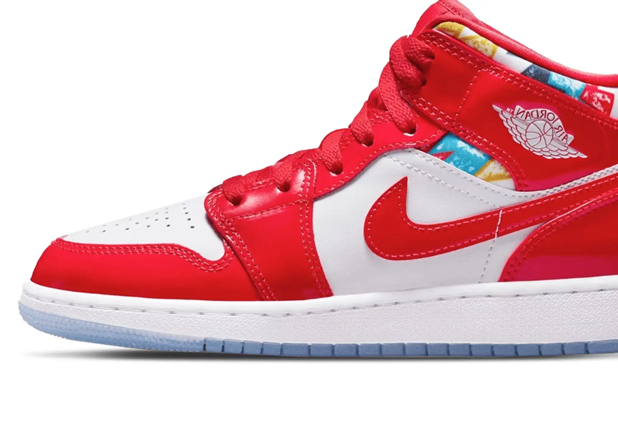 Air Jordan 1 Mid Barcelona Sweater Red Patent GS
