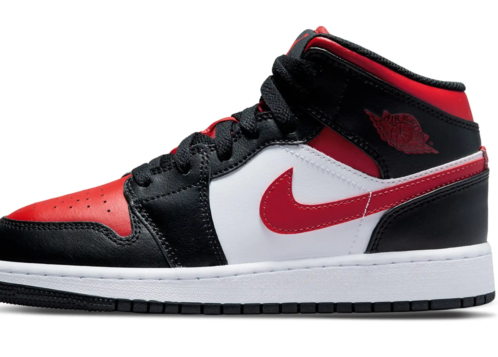Air Jordan 1 Mid Black Fire Red GS
