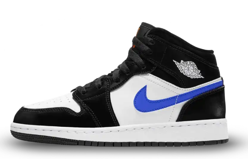 Air Jordan 1 Mid White Black Racer Blue