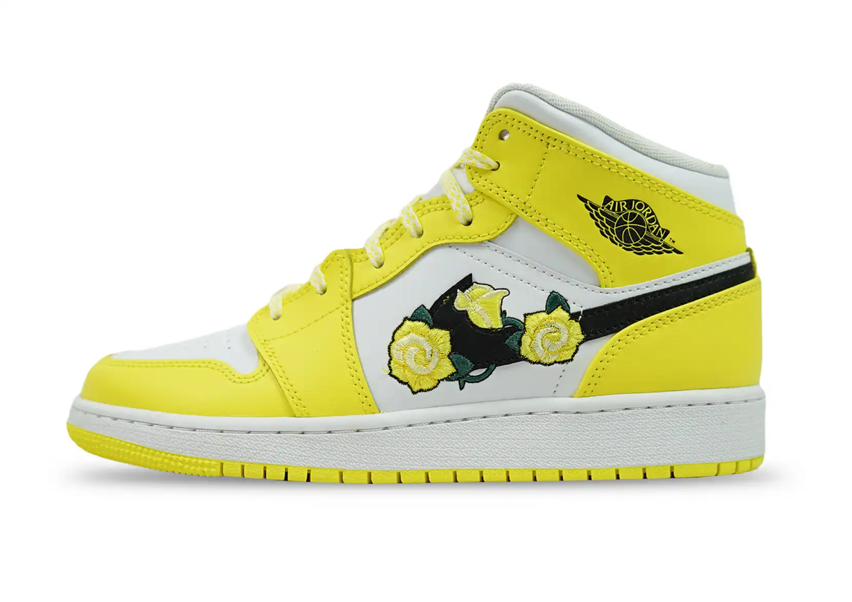 Air Jordan 1 Mid Dynamic Yellow Floral GS