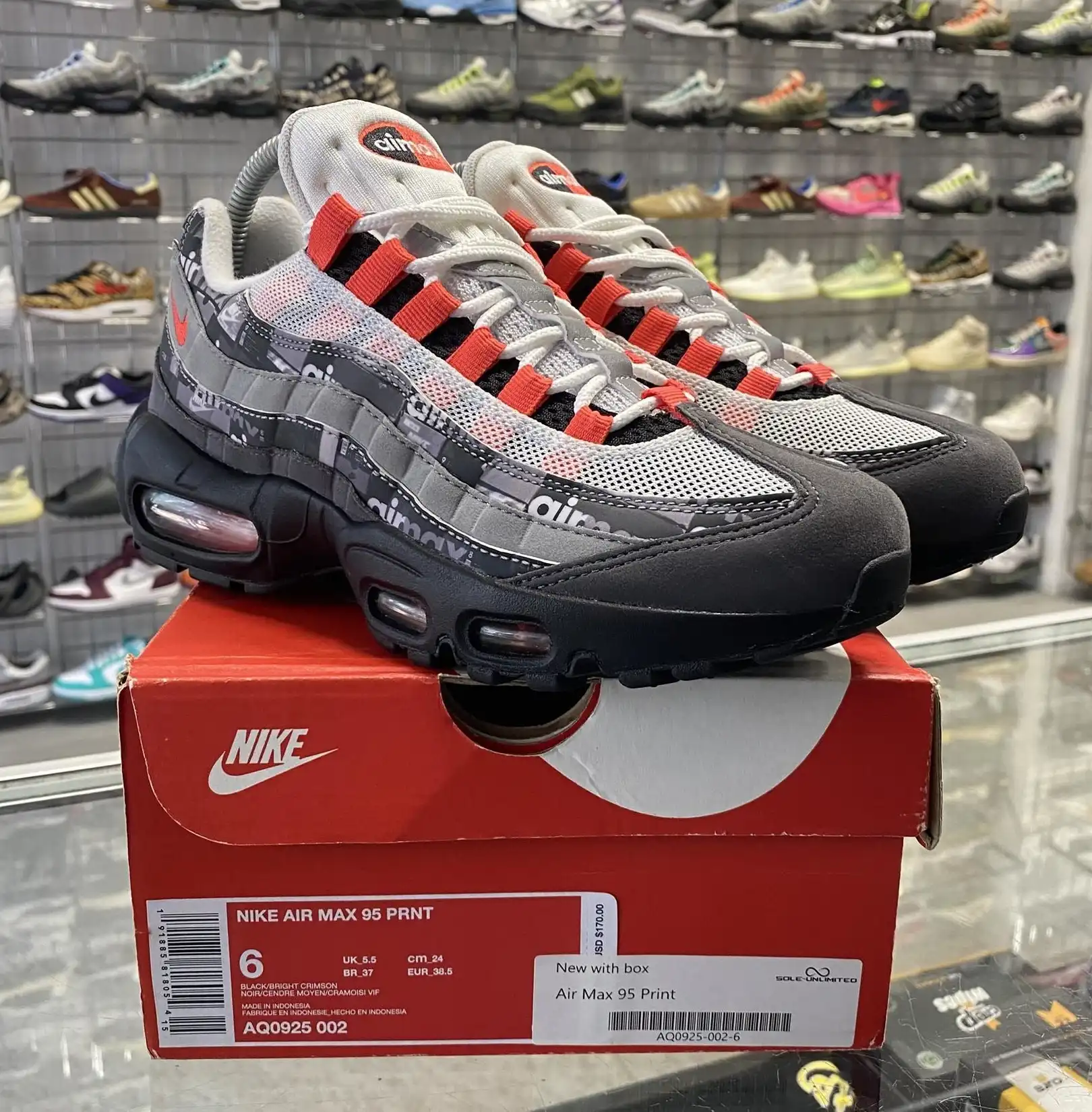 Nike Air Max 95 Atmos 'We Love Nike (Bright Crimson)' UK5.5