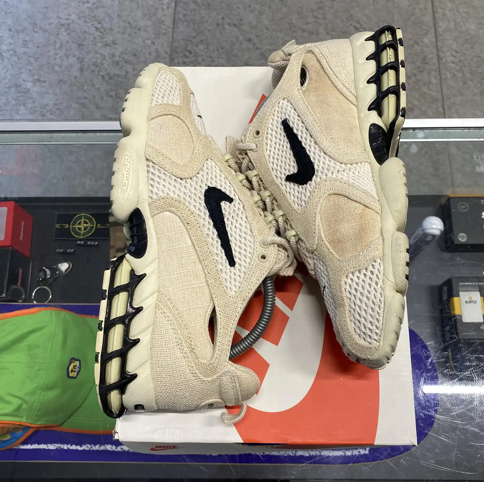 Nike Air Zoom Spiridon Cage 2 Stussy 'Fossil' UK7.5