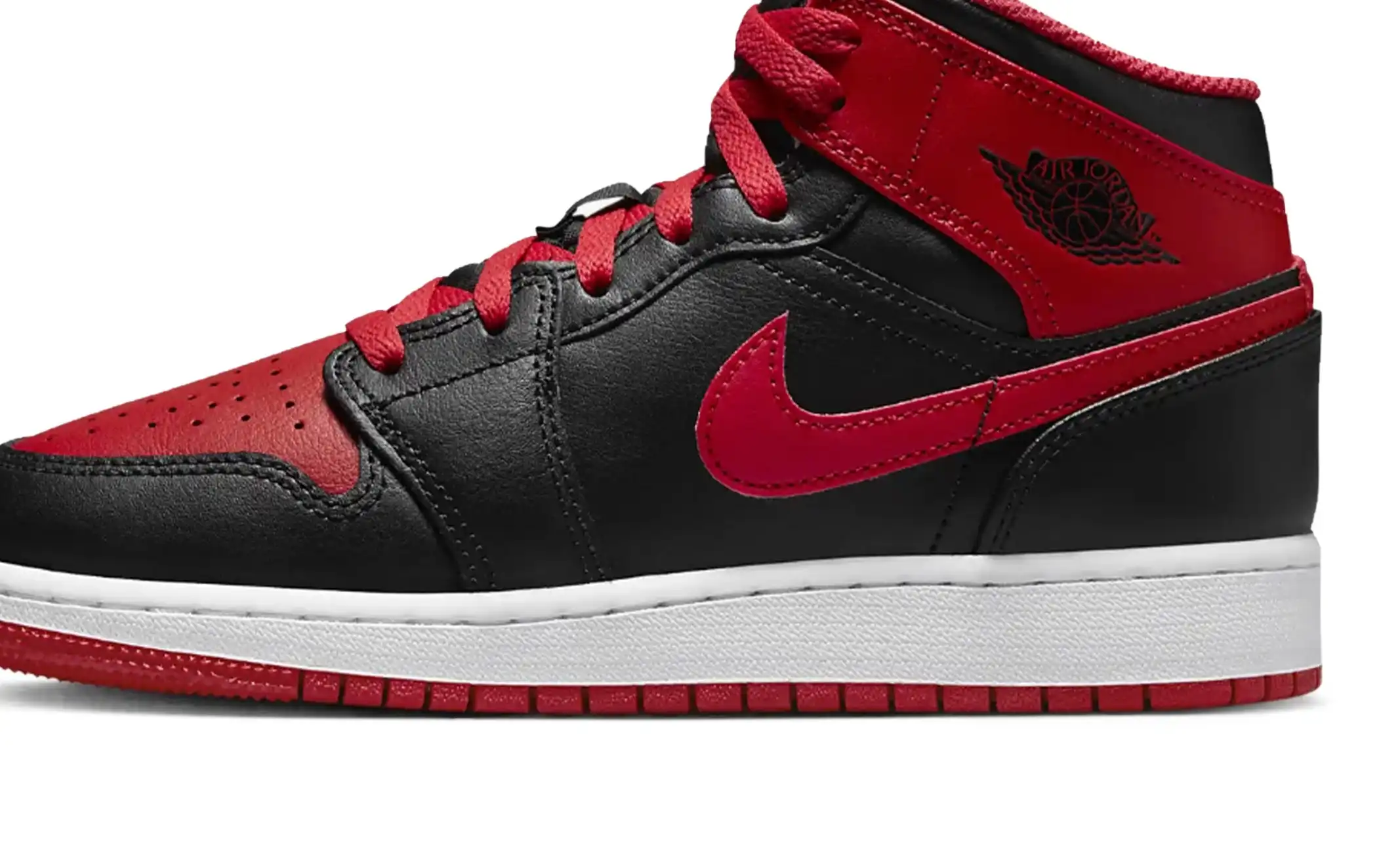 Air Jordan 1 Mid Black Fire Red