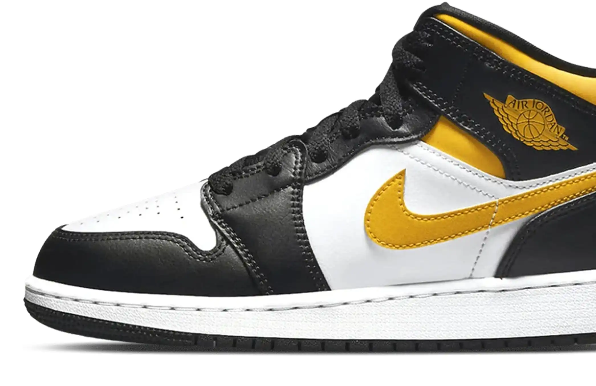 Air Jordan 1 Mid White Pollen Black GS