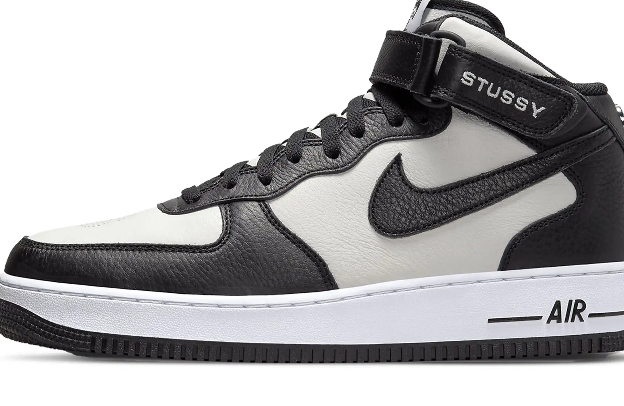 Nike Air Force 1 Mid Stussy Light Bone Black