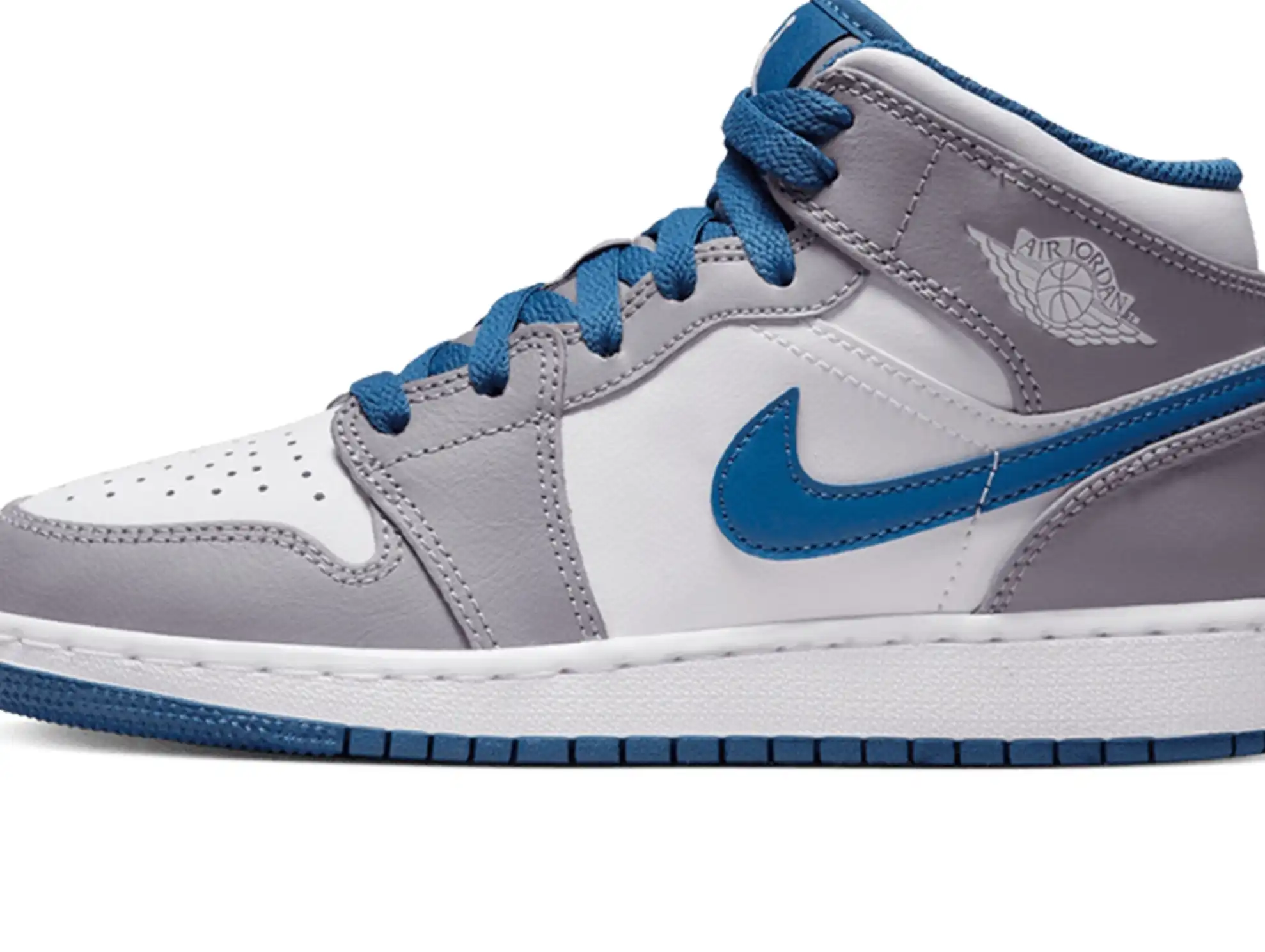Air Jordan 1 Mid GS Cement True Blue
