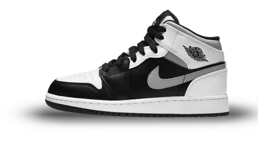 Air Jordan 1 Mid White Shadow GS