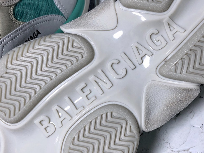 Balencaiga Triple S White Grey Turquoise (W) 524039 W09OH 3005