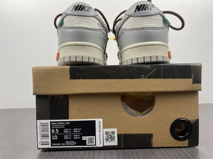 Rep Nike Dunk Low Off-White Lot 46 DM1602-102