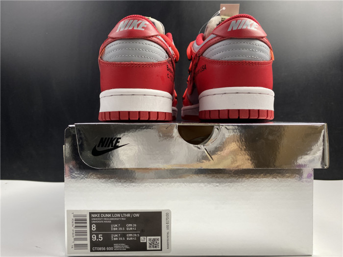 OFF-WHITE x Dunk Low 'University Red' CT0856-600