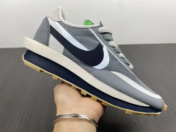 Cheap Nike LD Waffle sacai CLOT Kiss of Death 2 Cool Grey DH3114-001