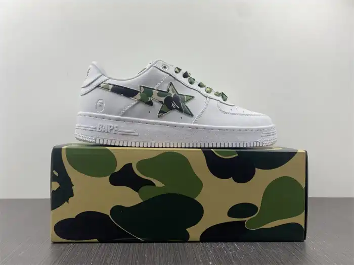 A BATHING APE SK8 STA LOW WHITE ABC CAMO GREEN