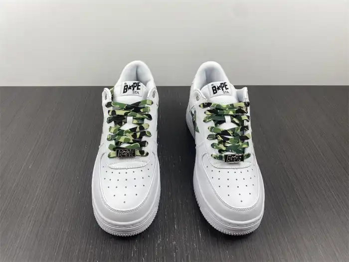 A BATHING APE SK8 STA LOW WHITE ABC CAMO GREEN