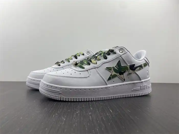 Onekick A BATHING APE SK8 STA LOW WHITE ABC CAMO GREEN