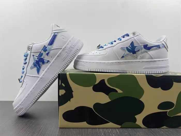 A BATHING APE SK8 STA LOW WHITE ABC CAMO BLUE