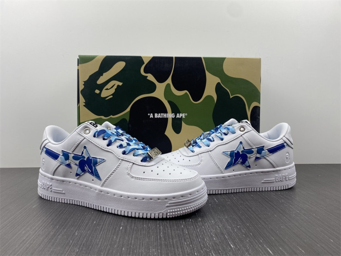 A BATHING APE SK8 STA LOW WHITE ABC CAMO BLUE