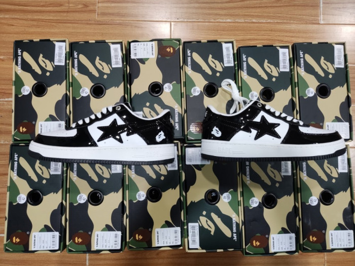 A BATHING APE BAPE STA LOW BLACK 1H70191001