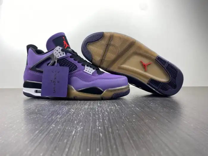 Rep JORDAN 4 RETRO TRAVIS SCOTT PURPLE (FRIENDS AND FAMILY) 766296 LN4