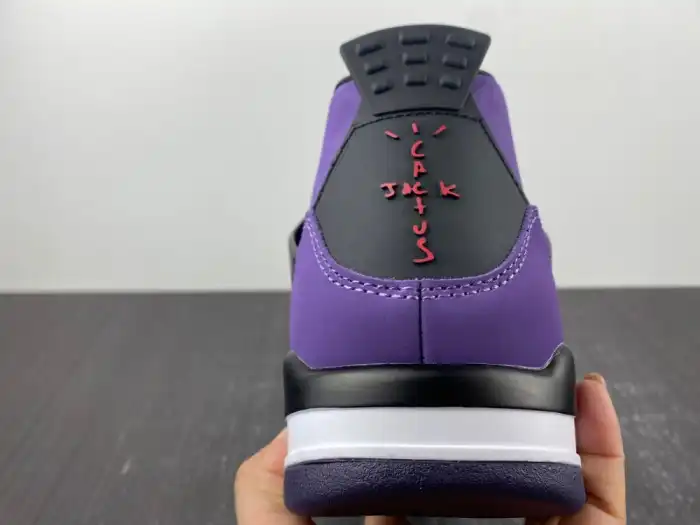 Rep JORDAN 4 RETRO TRAVIS SCOTT PURPLE (FRIENDS AND FAMILY) 766296 LN4