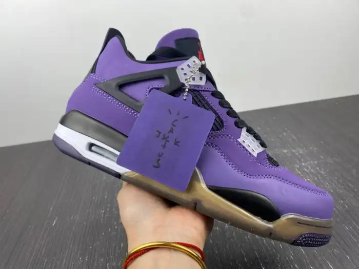 Rep JORDAN 4 RETRO TRAVIS SCOTT PURPLE (FRIENDS AND FAMILY) 766296 LN4