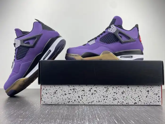 Rep JORDAN 4 RETRO TRAVIS SCOTT PURPLE (FRIENDS AND FAMILY) 766296 LN4