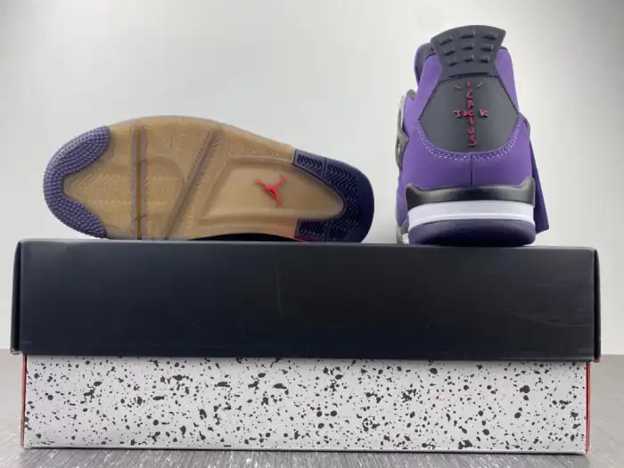 Rep JORDAN 4 RETRO TRAVIS SCOTT PURPLE (FRIENDS AND FAMILY) 766296 LN4