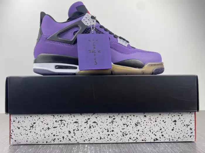 Rep JORDAN 4 RETRO TRAVIS SCOTT PURPLE (FRIENDS AND FAMILY) 766296 LN4