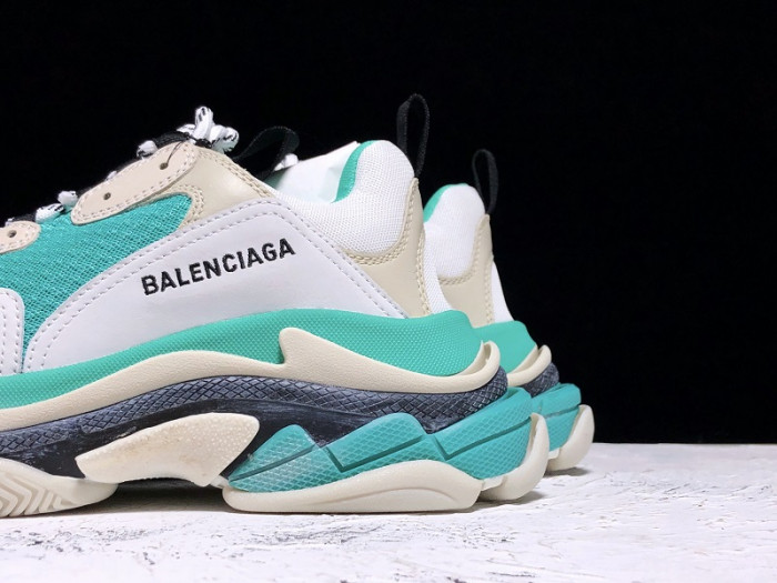 Balencaiga Triple S White Grey Turquoise (W) 524039 W09OH 3005