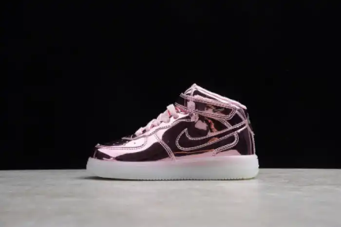 KIDS NIKE AIR FORCE 1 MID WB PINK ROSE 314197-8300