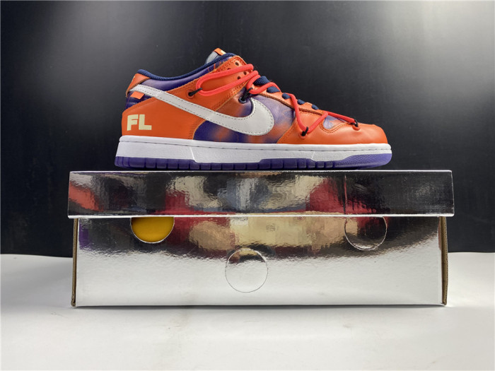 OFF-WHITE X NIKE SB DUNK LOW ORANGE PERPLE WHITE CT0856-801