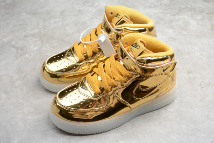 Onekick KIDS NIKE AIR FORCE 1 MID WB METALLIC GOLD 314197-8100