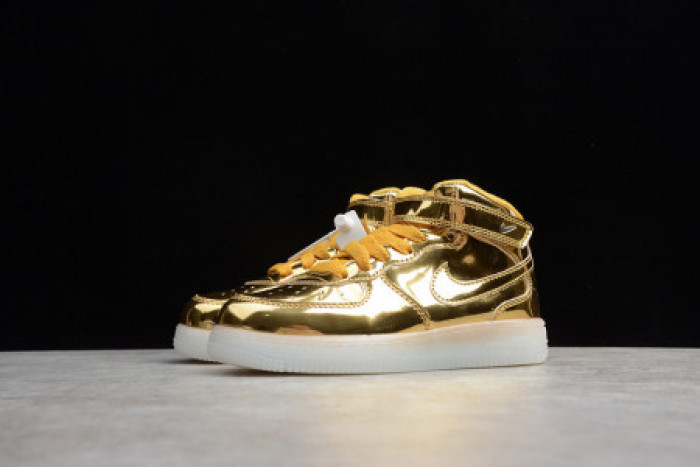 Onekick KIDS NIKE AIR FORCE 1 MID WB METALLIC GOLD 314197-8100