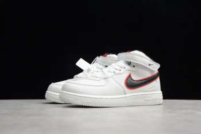 Rep KIDS NIKE AIR FORCE 1 MID 07 WHITE BLACK RED 314197-101