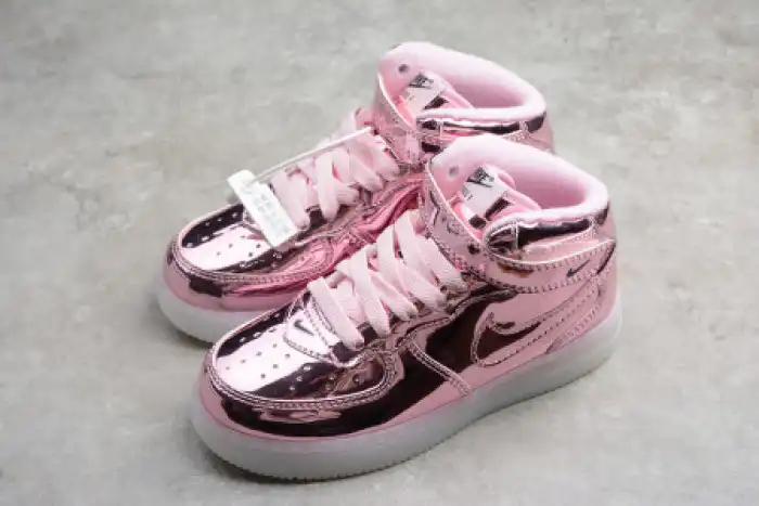 KIDS NIKE AIR FORCE 1 MID WB PINK ROSE 314197-8300