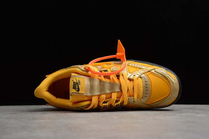 OFF WHITE NIKE AIR RUBBER DUNK "UNIVERSITY GOLD" CU6015-700