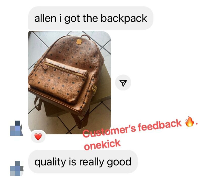 Onekick MCM backpack 13"W x 16"H x 5"D