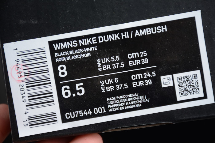 Onekick Nike SB Dunk High Ambush Black White CU7544-001