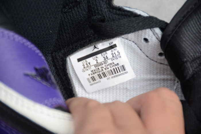 KIDS AIR JORDAN 1 RETRO HIGH OG 'COURT PURPLE' 555088-501