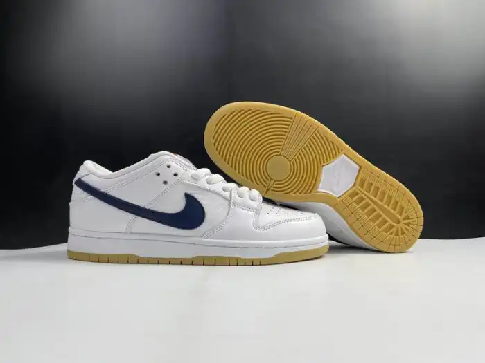 Cheap Nike SB Dunk Low Orange Label White Navy CZ2249-100