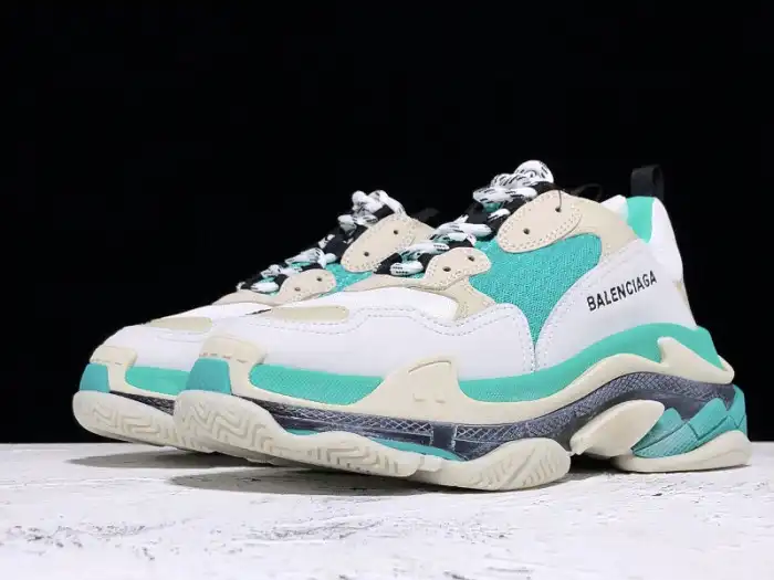 Rep Onekick Balencaiga Triple S White Grey Turquoise (W) 524039 W09OH 3005