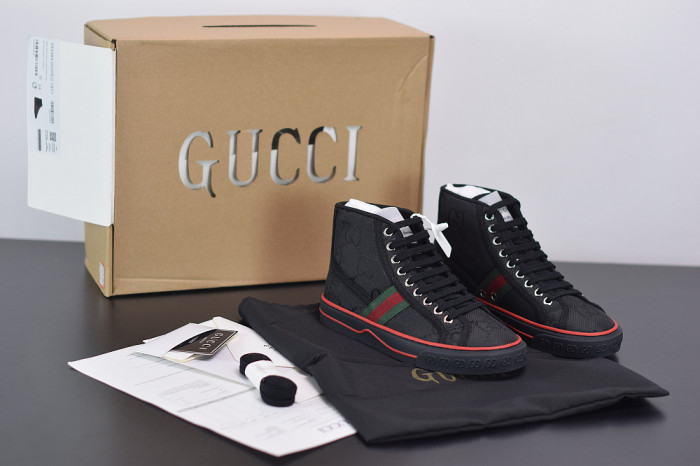 GUCC Tennis 1977 Print Sneaker BLACK 553385 DOPEO 1977