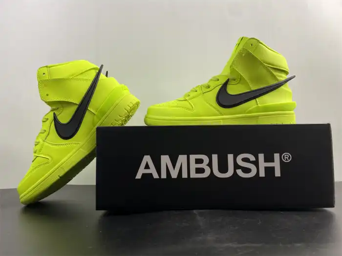 Rep Nike Dunk High AMBUSH Flash Lime CU7544-300