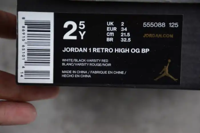 Rep KIDS AIR JORDAN 1 RETRO BLACK TOE (2016) 555088-125