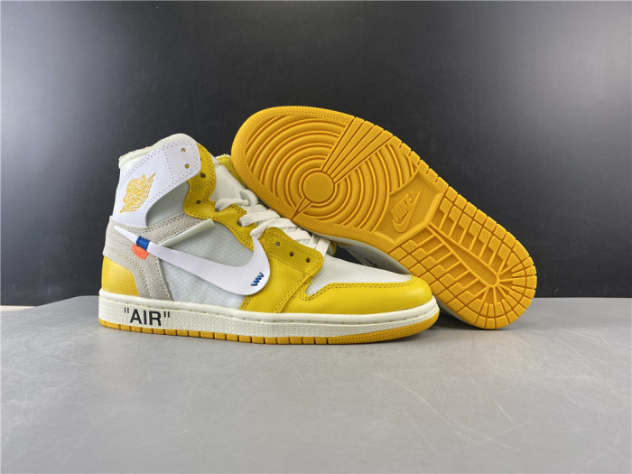 Air Jordan 1 x Off-White NRG White Dark Powder Yellow-Cone AQ0818-149