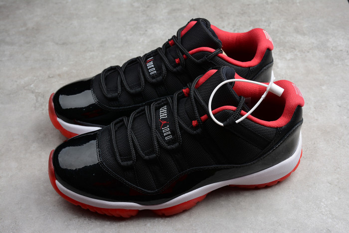 Air Jordan 11 Retro Low "Bred" Black  Red mens 528895-012