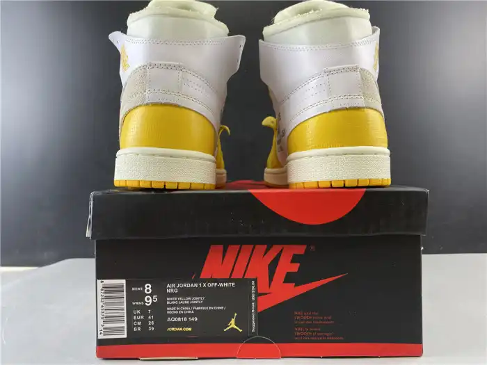 Cheap Air Jordan 1 x Off-White NRG White Dark Powder Yellow-Cone AQ0818-149