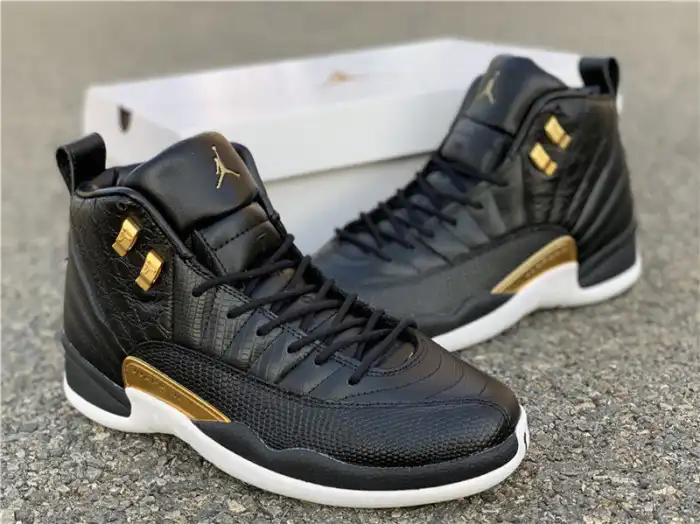 Cheap Air Jordan 12 Retro 'Reptile' Black Metallic Gold-White AO6068-007