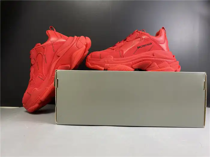 Cheap BLCG ALL OVER LOGO TRIPLE S SNEAKER RED 524039 W2FA1 7632